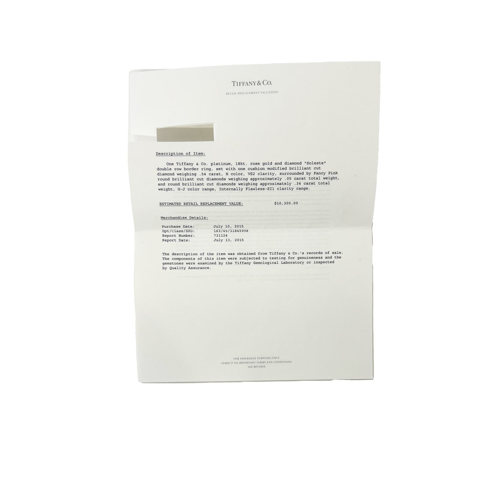 Tiffany & Co. Soleste Diamond Diamond Engagement Ring in 18k Pink Gold/Platinum - Picture 4 of 5